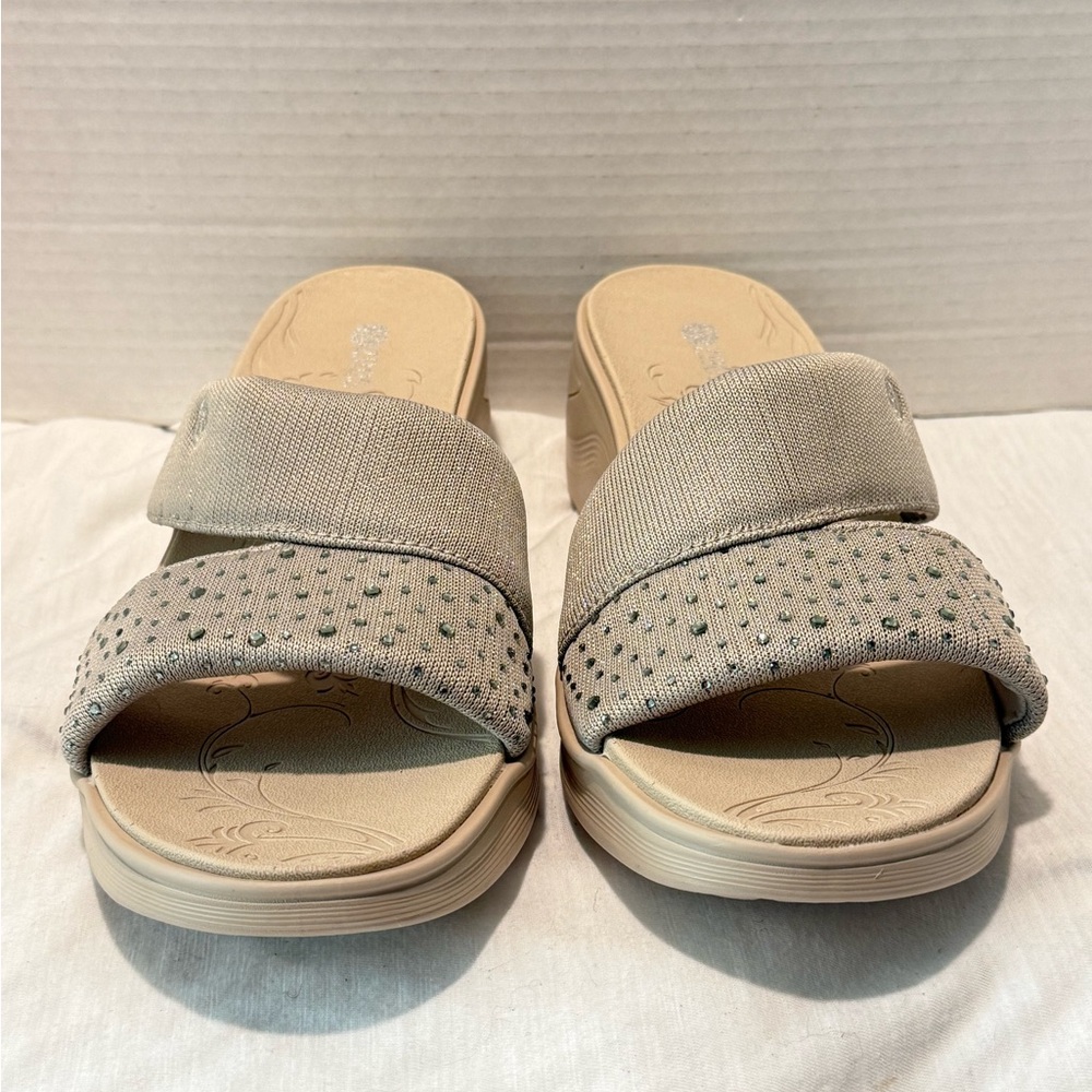 Bzees Beige Slide Sandals